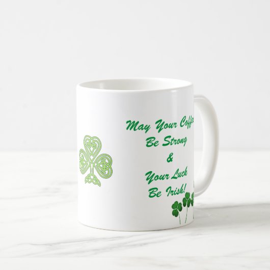 Lucky Irish Leprechaun Horseshoe and Clover Kaffeetasse (VorderseiteRechts)