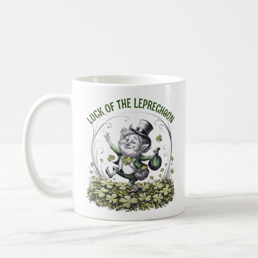 Lucky Irish Leprechaun Kaffeetasse (Links)