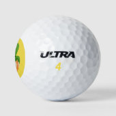 Lucky Irish Leprechaun mit Kleeblatt in seinem Hut Golfball (Logo)