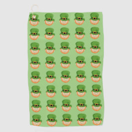 Lucky Irish Leprechaun mit Kleeblatt in seinem Hut Golfhandtuch