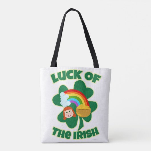 Lucky Irish Niedlich Kleeblatt Cartoons Tasche (Rückseite)