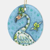 LUCKY IRISH POLKA DOT FLAMINGO, FUNNY BIRD 2021 KERAMIK ORNAMENT (Links)