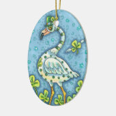 LUCKY IRISH POLKA DOT FLAMINGO, FUNNY BIRD 2021 KERAMIK ORNAMENT (Links)