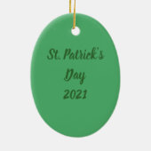 LUCKY IRISH POLKA DOT FLAMINGO, FUNNY BIRD 2021 KERAMIK ORNAMENT (Hinten)