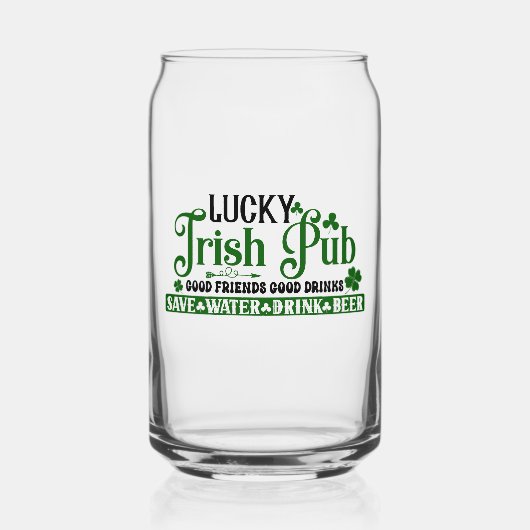 Lucky Irish Pub Klee St. Patricks Day Dosenglas (Vorderseite)