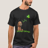 Lucky Irish Setter Dog Kleeblatt St Patrick's Day T-Shirt (Vorderseite)