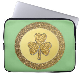 Lucky Irish Shamrock Gold Coin Laptopschutzhülle