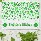 Lucky Irish Shamrocks Clover Personalized Geschirrtuch (Gefaltet)