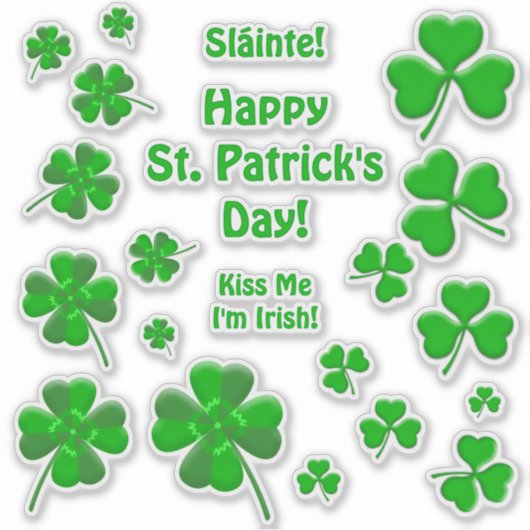 Lucky Irish Shamrocks Personalized Aufkleber (Vorderseite)