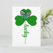 Lucky Irish St Patrick's Day Blume Einladung (Stehend Vorderseite)