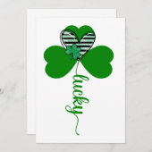 Lucky Irish St Patrick's Day Blume Einladung (Vorne/Hinten)