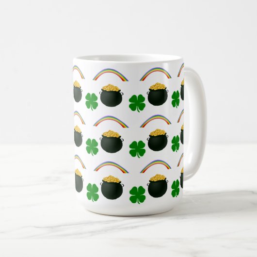 Lucky Irish St Patrick's Day Coffee Tasse (VorderseiteRechts)