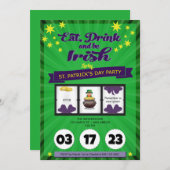 Lucky Irish St. Patrick's Day Party Einladung (Vorne/Hinten)