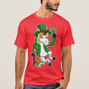 Lucky Irish Unicorn St Patricks Day Heel Klicken T-Shirt