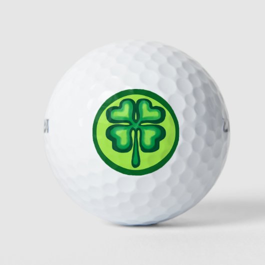 Lucky Irish vierblättriges Kleeblatt Kleeblatts Golfball (Vorderseite)