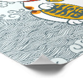 Lucky Japanisch Calico Cat | Maneki Neko Links Paw Poster (Ecke)