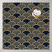 Lucky Japanisch Calico Cat | Maneki Neko Poster (Vorne)