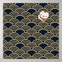 Lucky Japanisch Calico Cat | Maneki Neko Poster