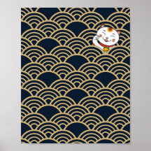 Lucky Japanisch Calico Cat | Maneki Neko Poster