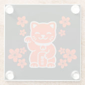 Lucky Japanisch Maneki-neko Glasuntersetzer (Rückseite)