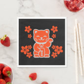 Lucky Japanisch Maneki-neko Serviette (Beispiel)