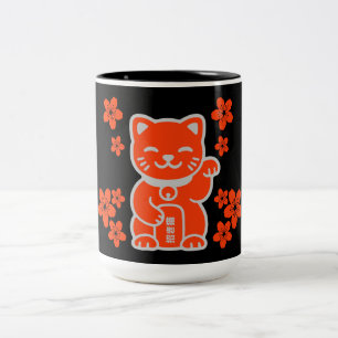 Lucky Japanisch Maneki-neko Zweifarbige Tasse