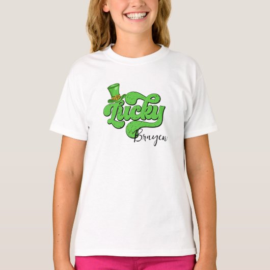 Lucky Kid - St. Patrick's Day Kleeblatt T - Shirt (Vorderseite)