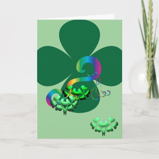 Lucky Klee Kleeblatt irish St. Patrick's Day Card Karte (Vorderseite)