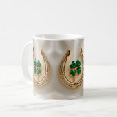 Lucky Klee mit Gold Horseshoe Kaffeetasse (Vorderseite Links)