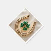 Lucky Klee mit Gold Horseshoe Serviette (Ecke)