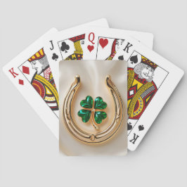 Lucky Klee mit Gold Horseshoe Spielkarten