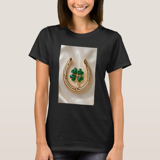 Lucky Klee mit Gold Horseshoe T-Shirt (Vorderseite)