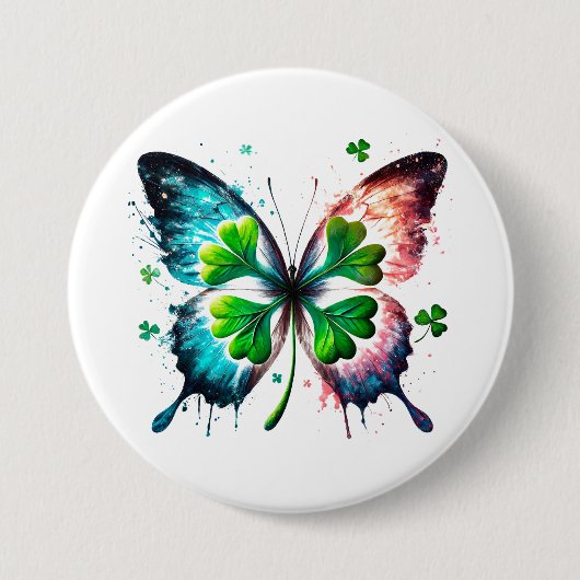 Lucky Klee mit Schmetterling Button (Vorderseite)