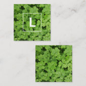 Lucky-Klee-Monogramm, grünes Fenster Quadratische Visitenkarte (Vorne/Hinten)