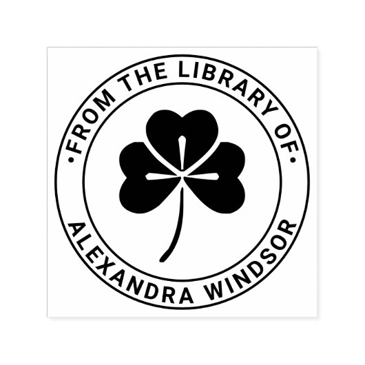 Lucky Kleeblatt #4 Bibliotheksname Permastempel (Design)