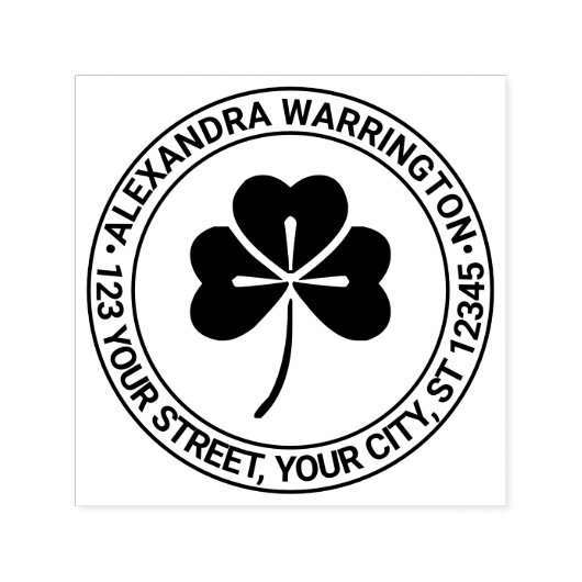 Lucky Kleeblatt #4 Name Rücksendeadresse Permastempel (Design)