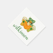 Lucky Kleeblatt Beers Leprechaun St Patrick's Name Serviette (Ecke)