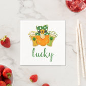 Lucky Kleeblatt Beers Leprechaun St Patrick's Part Serviette (Beispiel)