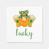 Lucky Kleeblatt Beers Leprechaun St Patrick's Part Serviette (Vorderseite)