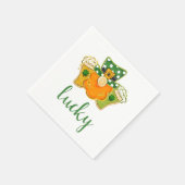 Lucky Kleeblatt Beers Leprechaun St Patrick's Part Serviette (Ecke)