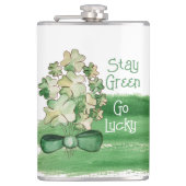 Lucky Kleeblatt Closing Wassercolor Flachmann (Vorderseite)