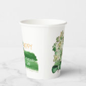 Lucky Kleeblatt Cloud Wasserfarbe Kaffee Tasse Pappbecher (Rechts)