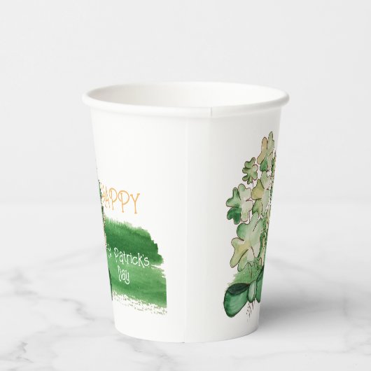 Lucky Kleeblatt Cloud Wasserfarbe Kaffee Tasse Pappbecher (Rechts)