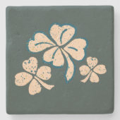 Lucky Kleeblatt Clover green St Patrick`s Day Steinuntersetzer (Vorderseite)