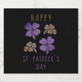 Lucky Kleeblatt Clover Happy St Patrick`s Day Bierflaschenetikett (Einzelnes Label)