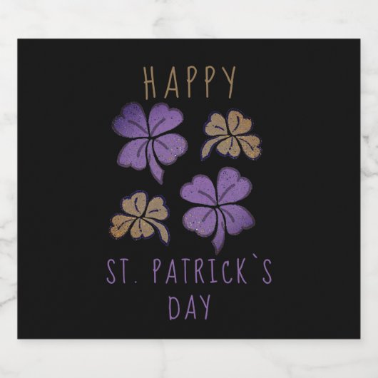 Lucky Kleeblatt Clover Happy St Patrick`s Day Bierflaschenetikett (Einzelnes Label)