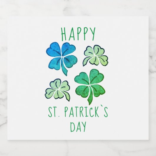 Lucky Kleeblatt Clover Happy St Patrick`s Day Bierflaschenetikett (Einzelnes Label)