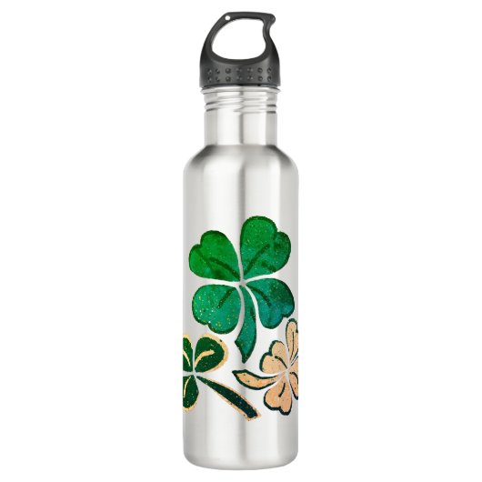 Lucky Kleeblatt Clover Happy St Patrick`s Day Edelstahlflasche (Vorderseite)