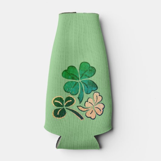 Lucky Kleeblatt Clover Happy St Patrick`s Day Flaschenkühler (Vorderseite)
