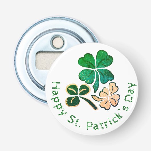Lucky Kleeblatt Clover Happy St Patrick`s Day Flaschenöffner (Vorderseite)